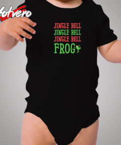 Jingle Bell Frog Funny Christmas Cozy Baby Onesies