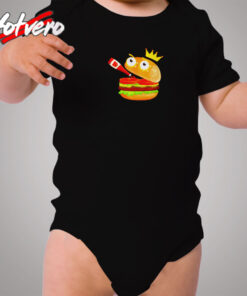 King Hamburger Drinking Tomato Sauce Cozy Baby Onesies