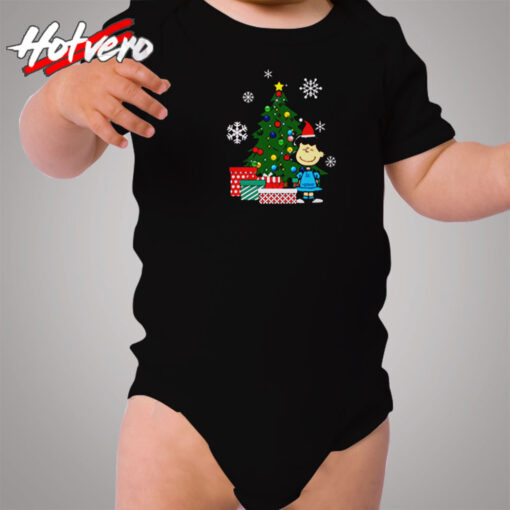 Lucy Van Pelt Around The Christmas Tree Cozy Baby Onesies