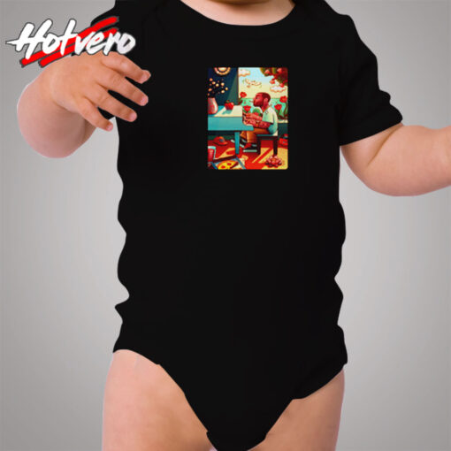 Mac Miller Piano Cartooon Cool Cozy Baby Onesies