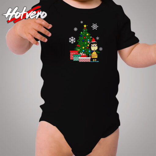 Marcie Peanuts Around The Christmas Tree Cozy Baby Onesies