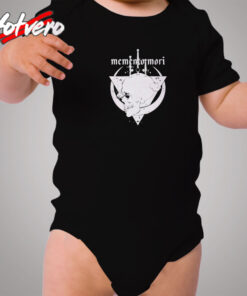 Memento Mori Skull Black Cozy Baby Onesies