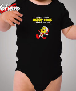 Merry Christmas With Funny Looney Tunes Cozy Baby Onesies