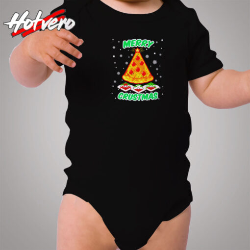 Merry Crustmas Christmas Pizza Cozy Baby Onesies