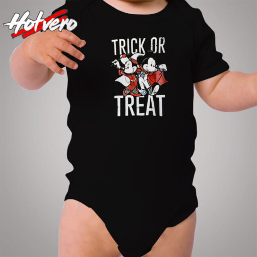 Mickey And Minnie Trick Or Treat Halloween Cozy Baby Onesies