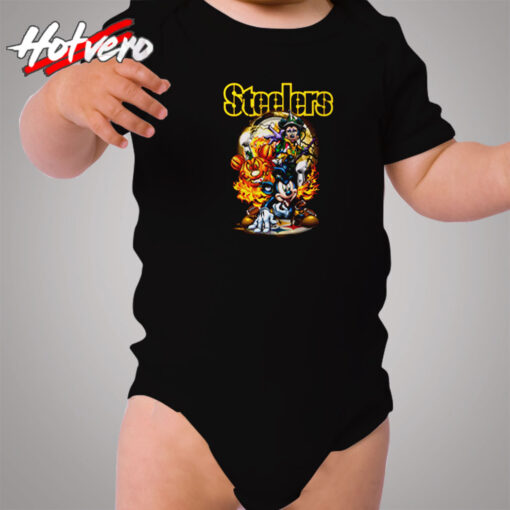 Mickey Mouse Halloween Pittsburgh Steelers Cozy Baby Onesies