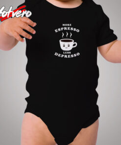 More Espresso Less Depresso Cozy Baby Onesies