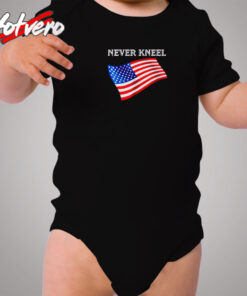 Never Kneel American Flag Cozy Baby Onesies