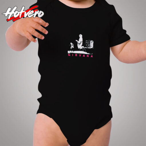 Nirvana Pink Logo Live Stage Pic Cozy Baby Onesies