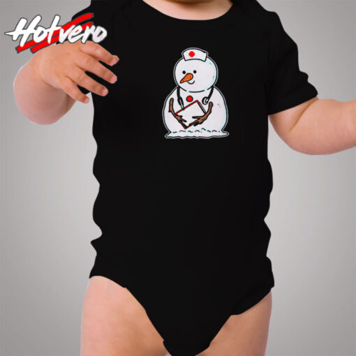 Nurse Snowman Cozy Baby Onesies