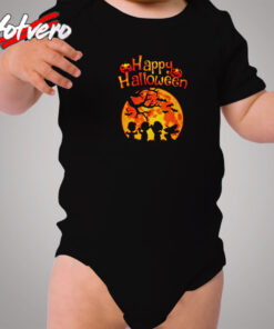 Peanut Snoopy And Charlie Brown Happy Halloween Pumpkin Moon Cozy Baby Onesies