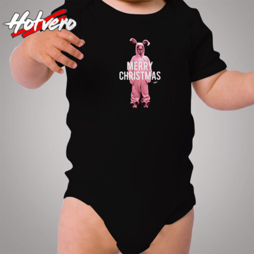 Pink Bunny Christmas Story Cozy Baby Onesies