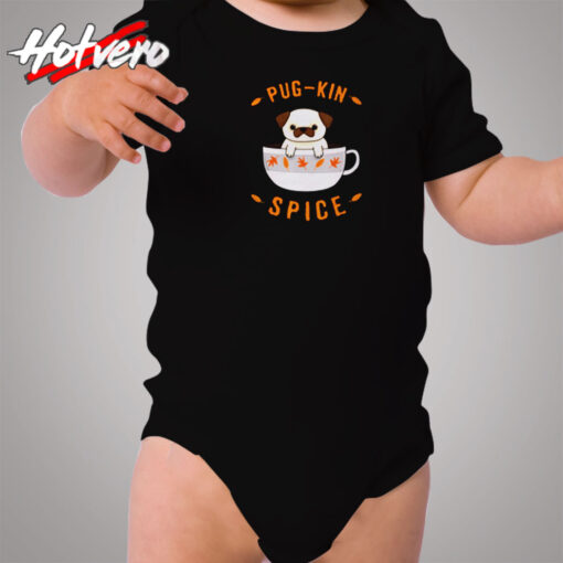 Pugkin Spice Pug Cozy Baby Onesies