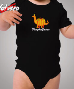 Pumpkasaurus Dinosaur Cozy Baby Onesies