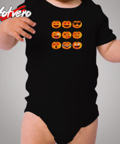 Pumpkin Emoji Cozy Baby Onesies