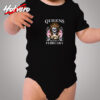 Queens Are Born In February Skull Cozy Baby Onesies