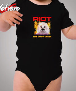 Riot Fire Down Under Heavy Metal Running Wild Cozy Baby Onesies