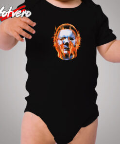 Rock Rebel Halloween Ii Michael Myers Flames Cozy Baby Onesies