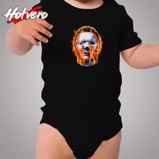 Rock Rebel Halloween Ii Michael Myers Flames Cozy Baby Onesies