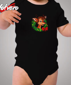 Rudolph The Red Nosed Reindeer Cute Cozy Baby Onesies