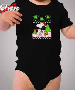 Santa Peanuts Snoopy And Woodstock Cozy Baby Onesies