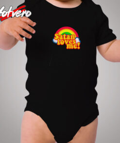 Satan Loves Me Rainbow Cozy Baby Onesies