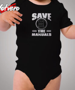 Save The Manuals Cozy Baby Onesies