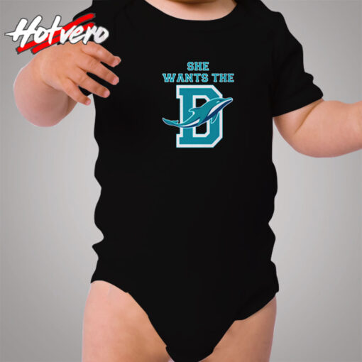 She Wants The D Miami Football Fan Cozy Baby Onesies