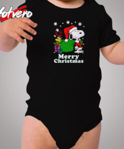 Snoopy Woodstock Christmas Cozy Baby Onesies