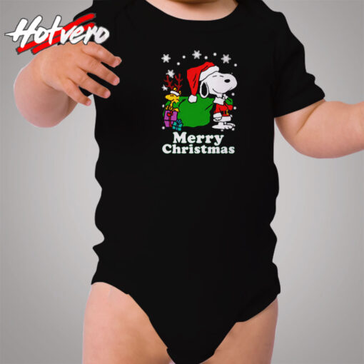 Snoopy Woodstock Christmas Cozy Baby Onesies