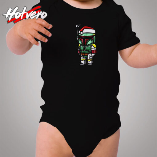 Star Wars Boba Santa Hat Cartoon Christmas Cozy Baby Onesies