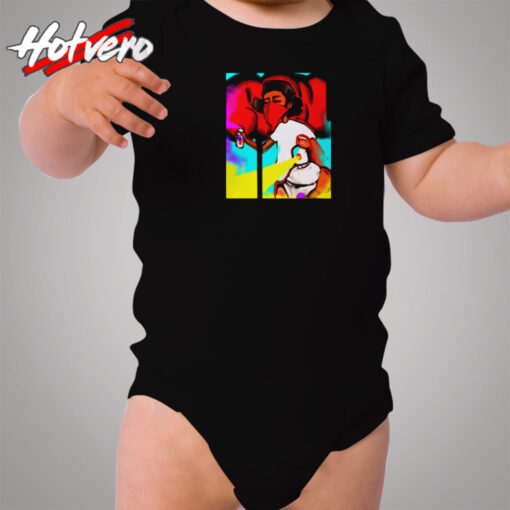 Tattoo Artist Ron Rich Graffiti Cozy Baby Onesies