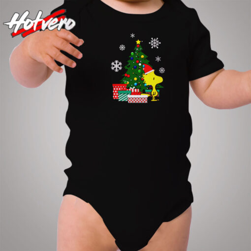 Woodstock Around The Christmas Tree Cozy Baby Onesies