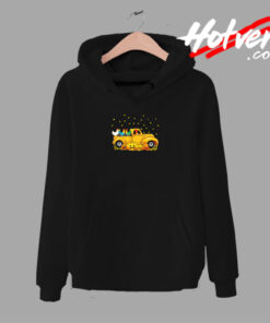 Yellow Car Truck Chickens And Pumpkins Halloween Urban Hoodie