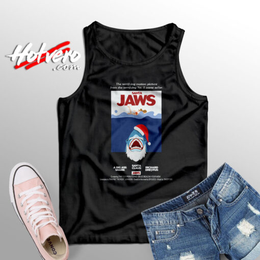 Santa Jaws Christmas Shark Unisex Tank Top